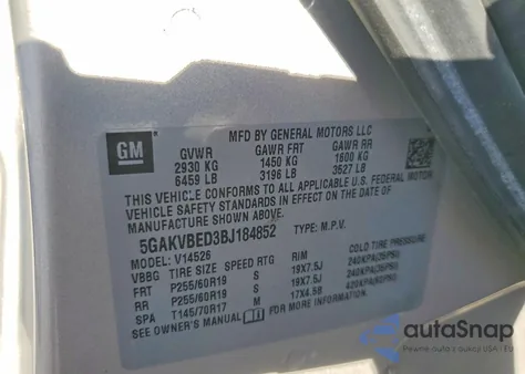 2011 Buick Enclave Cxl z USA, uszkodzony, nr VIN 5GAKVBED3BJ184852